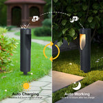 Solar Power Black Garden Floor Lights