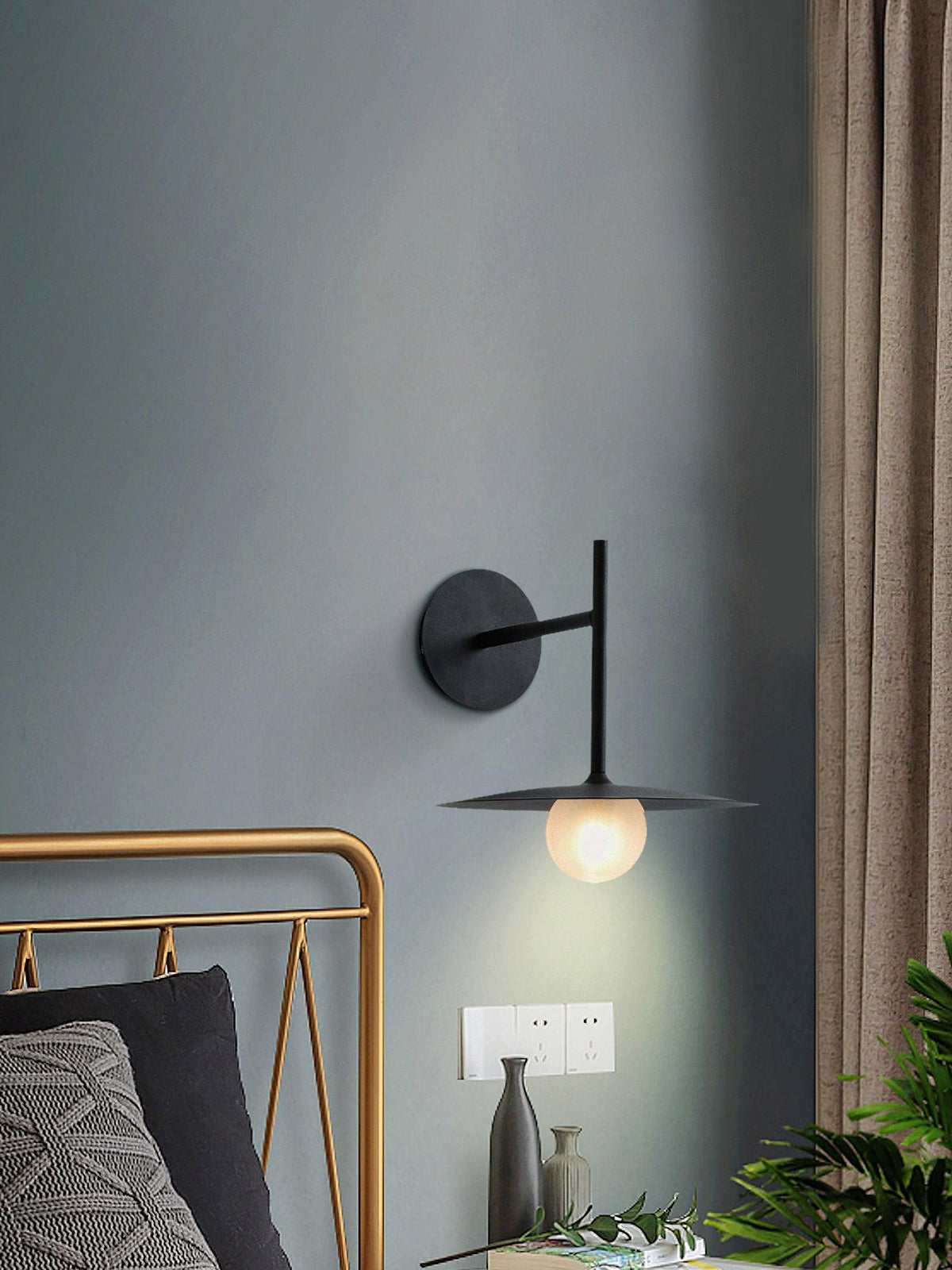 Gea Iron Plug In Wall Lamp