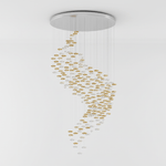 Tidal Art Glass Chandelier – Modern Cascading LED Pendant Light