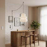 Rice Paper Swag Pendant Light – Handcrafted Mulberry Paper Hanging Lamp
