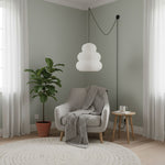 Rice Paper Swag Pendant Light – Handcrafted Mulberry Paper Hanging Lamp