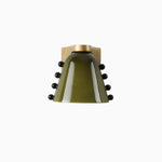 Gemma Glass Wall Sconce in Gold with Hand-Blown Art Glass Shade