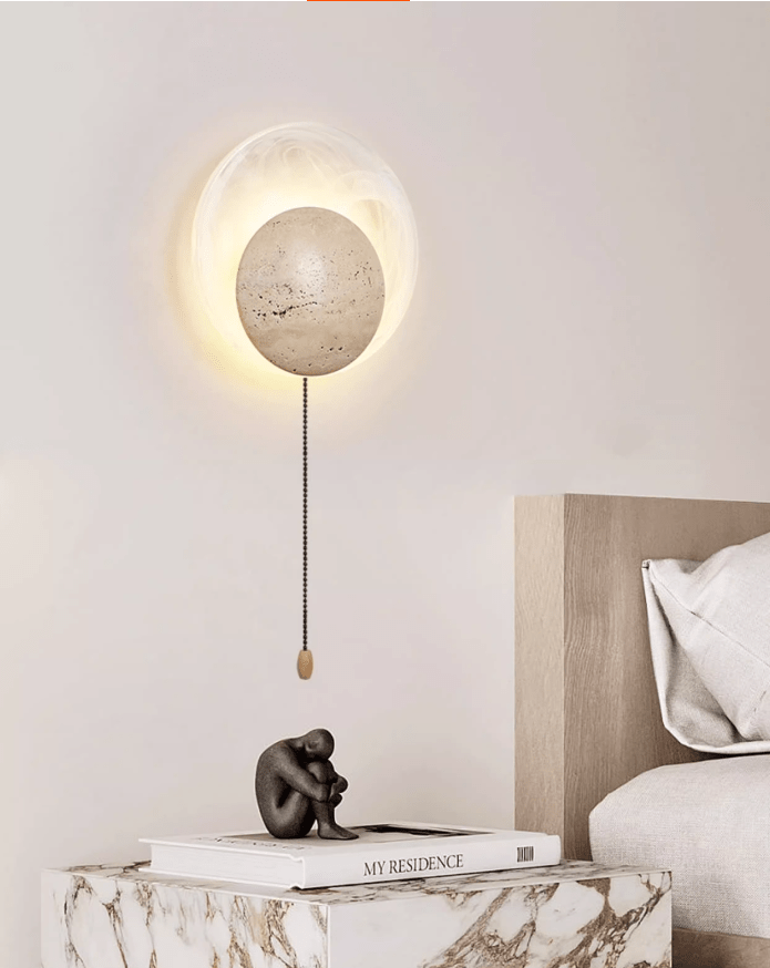 Genesis Travertine Wall Sconce | Natural Stone LED Wall Light