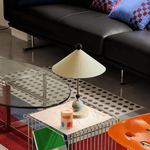 Geo Orb Table Lamp – Sculptural Geometric Design with Cream Shade