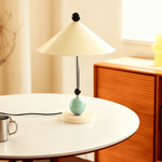 Geo Orb Table Lamp – Sculptural Geometric Design with Cream Shade