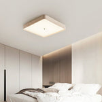 Geo Travertine Square LED Flush Mount Ceiling Light in Natural Stone