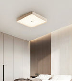Geo Travertine Square LED Flush Mount Ceiling Light in Natural Stone