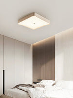 Geo Travertine Square LED Flush Mount Ceiling Light in Natural Stone