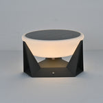 Geobase Solar Outdoor Post Light – Modern Geometric LED Garden Lamp