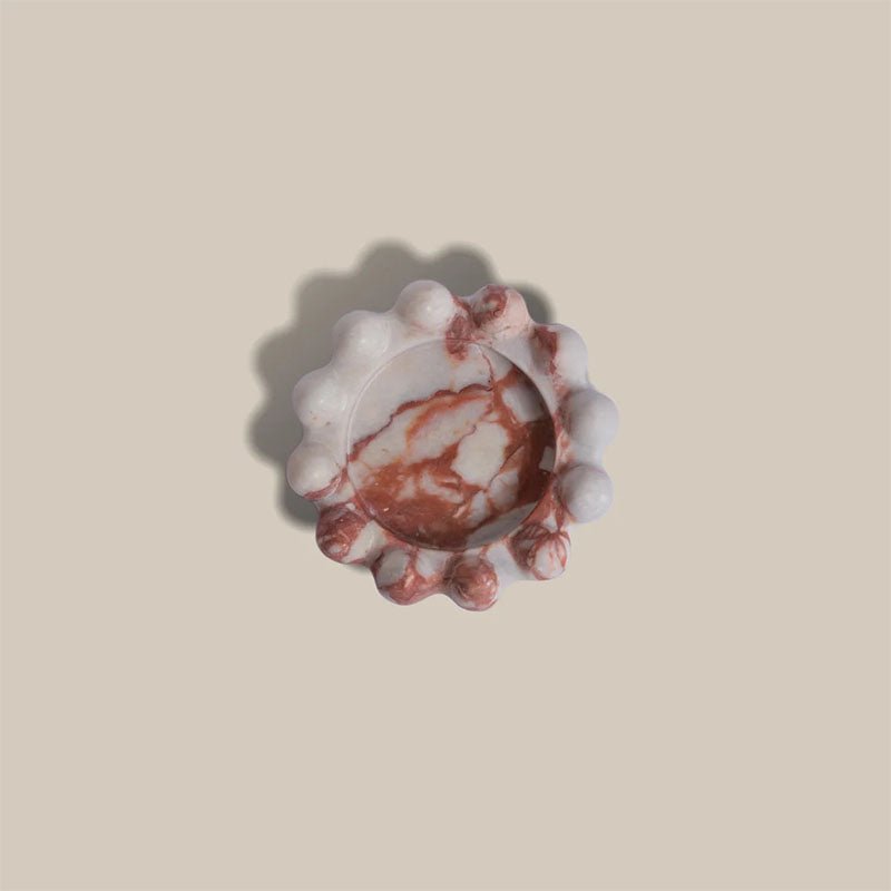 Geode Marble & Onyx Decorative Ashtray with Scalloped Edge