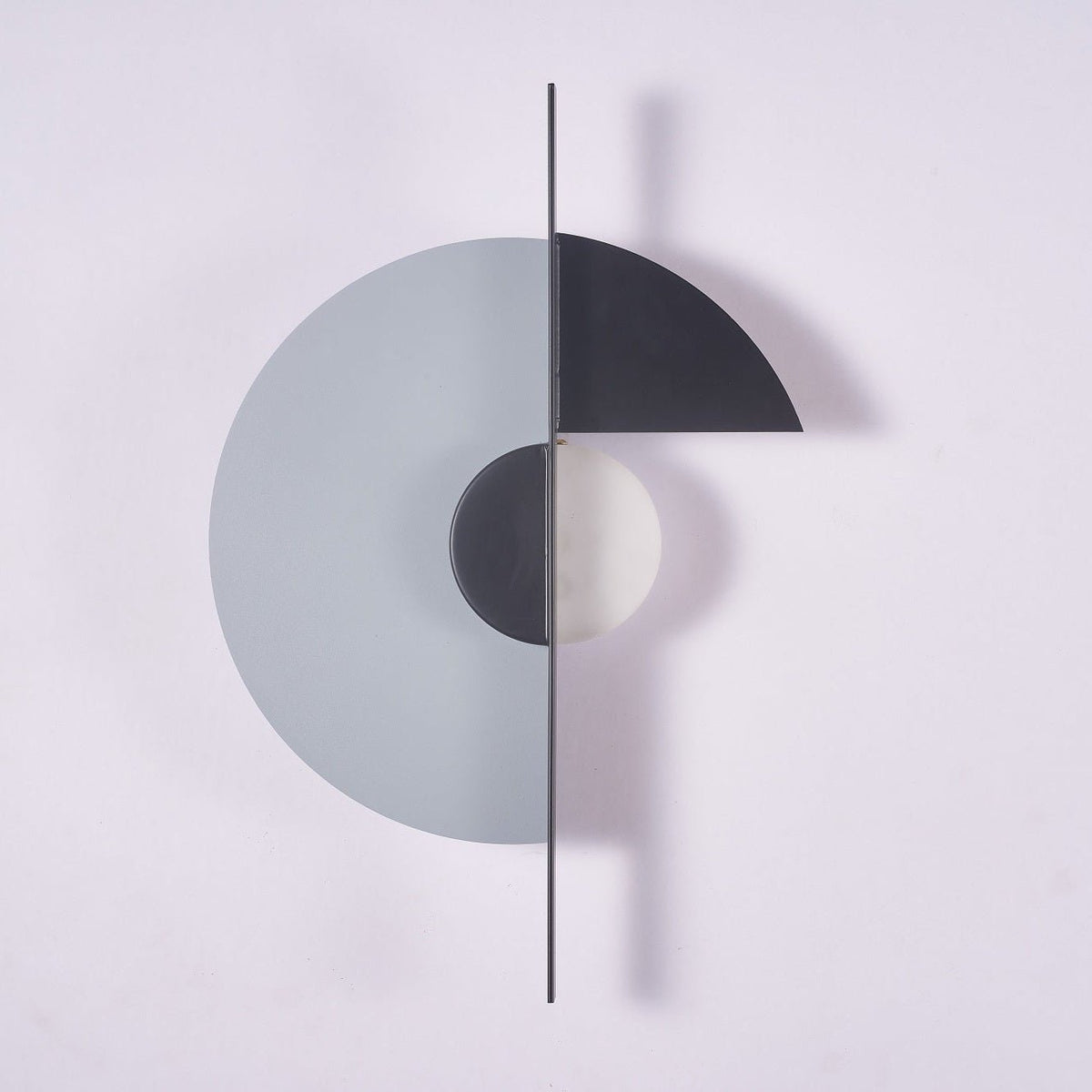 Geometric Eclipse LED Wall Sconce in Black and Grey Metal