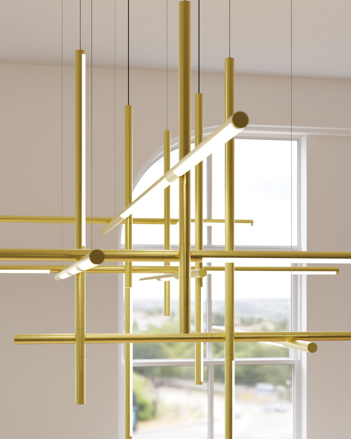 Geometric Linear LED Pendant Light – Modern Art-Inspired Illumination