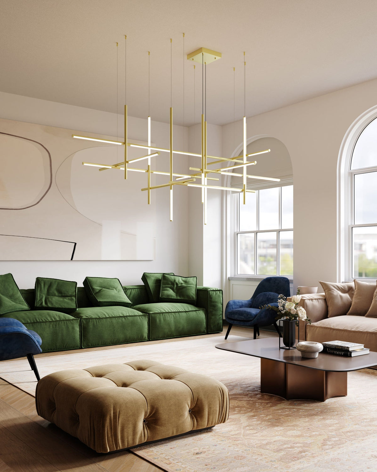 Geometric Linear LED Pendant Light – Modern Art-Inspired Illumination