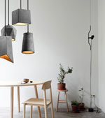 Georgia Faceted Concrete Pendant Light – Hand-Cast Brutalist Ceiling Lamp