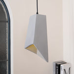 Georgia Faceted Concrete Pendant Light – Hand-Cast Brutalist Ceiling Lamp