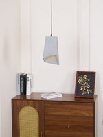 Georgia Faceted Concrete Pendant Light – Hand-Cast Brutalist Ceiling Lamp