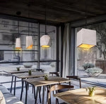 Georgia Faceted Concrete Pendant Light – Hand-Cast Brutalist Ceiling Lamp