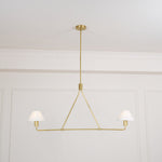 Axis Modern Linear Chandelier in Brass and Black for Dining Room and Living Room