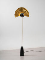 Gilded Fan Floor Lamp – Art Deco Illumination for Modern Living Spaces