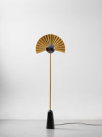 Gilded Fan Floor Lamp – Art Deco Illumination for Modern Living Spaces