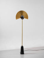 Gilded Fan Floor Lamp – Art Deco Illumination for Modern Living Spaces
