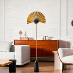 Gilded Fan Floor Lamp – Art Deco Illumination for Modern Living Spaces