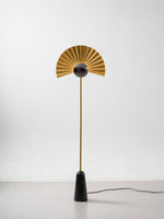 Gilded Fan Floor Lamp – Art Deco Illumination for Modern Living Spaces