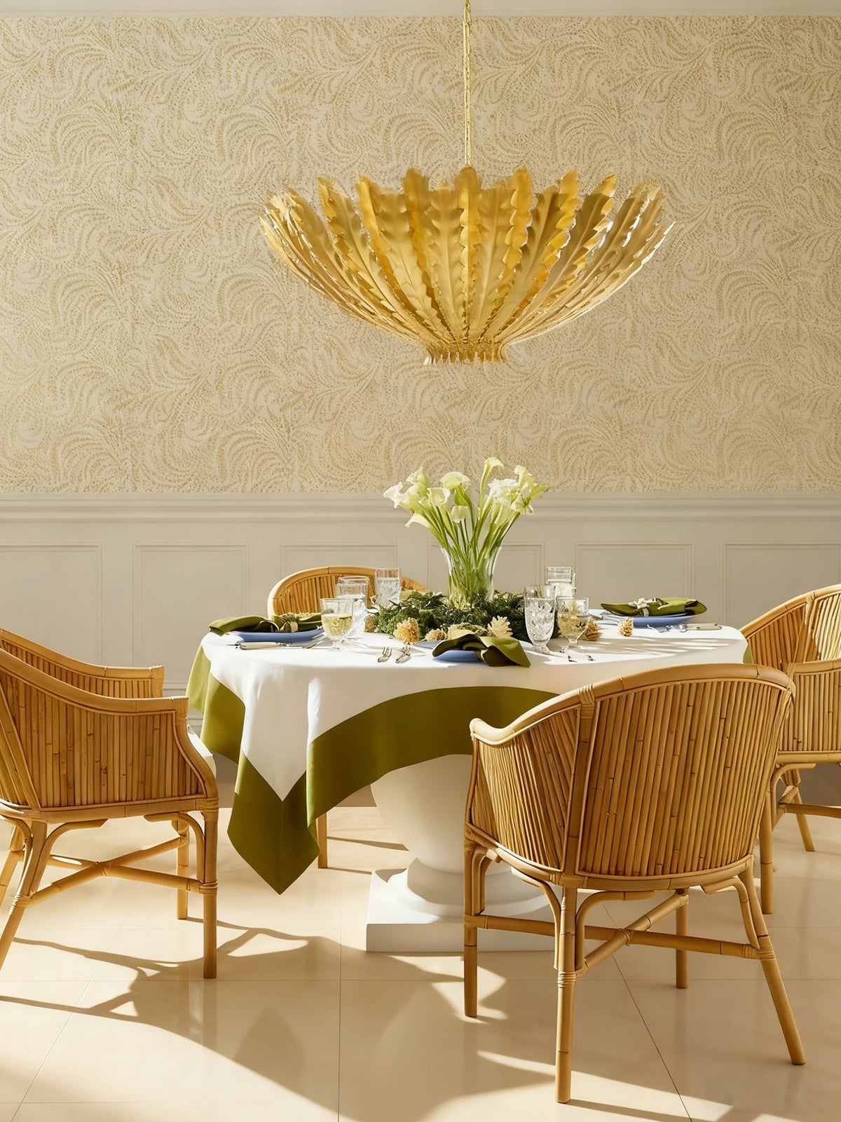 Gilded Acanthus Leaf Chandelier for Grand Interiors