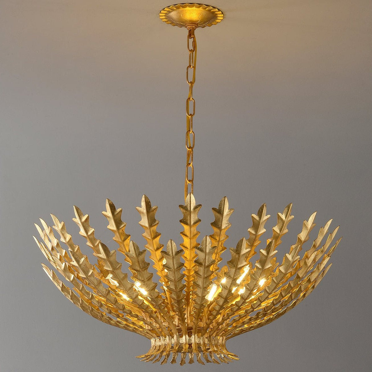 Gilded Acanthus Leaf Chandelier for Grand Interiors