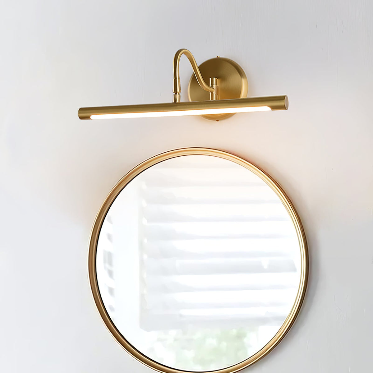 Gildra Arc Vanity Wall Light in Brushed Gold with Integrated LED