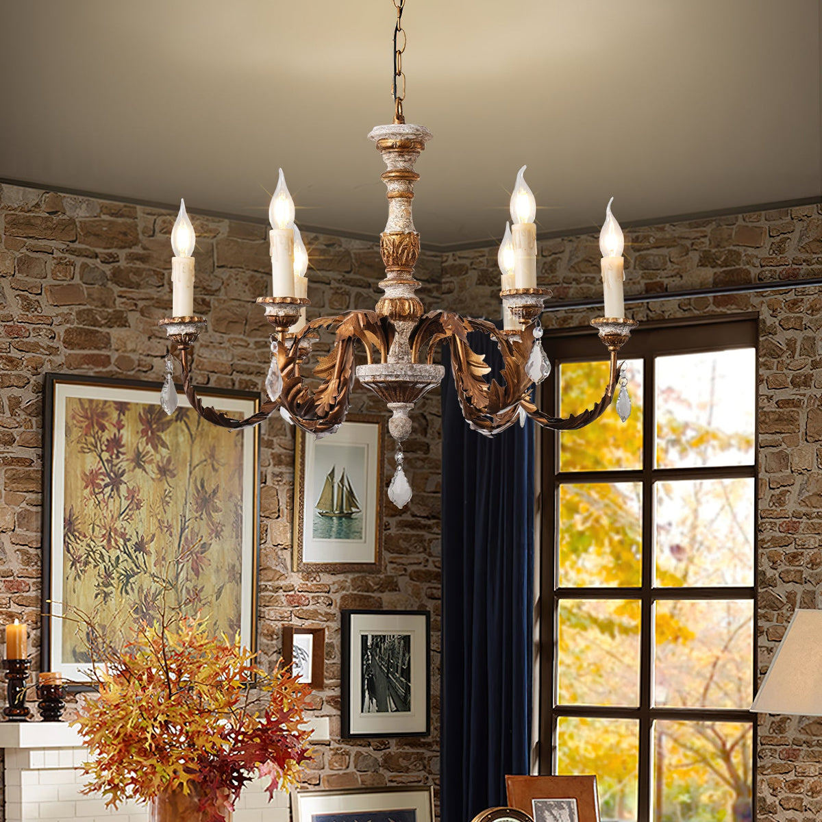 giltwood-wood-chandelier