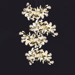 Gingko Leaves Linear Chandelier – Hand-Cast Porcelain Sculptural Pendant Light