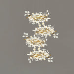 Gingko Leaves Linear Chandelier – Hand-Cast Porcelain Sculptural Pendant Light
