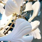 Gingko Leaves Linear Chandelier – Hand-Cast Porcelain Sculptural Pendant Light
