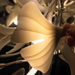 Gingko Leaves Linear Chandelier – Hand-Cast Porcelain Sculptural Pendant Light