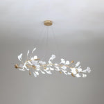 Gingko Garland Chandelier – Hand-Cast Porcelain Leaves in Brushed Gold