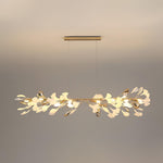 Gingko Garland Chandelier – Hand-Cast Porcelain Leaves in Brushed Gold
