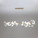 Gingko Garland Chandelier – Hand-Cast Porcelain Leaves in Brushed Gold