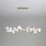 Gingko Garland Chandelier – Hand-Cast Porcelain Leaves in Brushed Gold