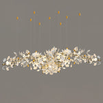 Gingko Drape Chandelier — Porcelain Ginkgo Leaves on Brass Branches