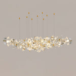 Gingko Drape Chandelier — Porcelain Ginkgo Leaves on Brass Branches