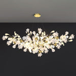Gingko Drape Chandelier — Porcelain Ginkgo Leaves on Brass Branches