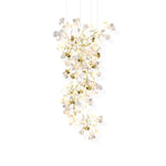 Gingko Drape Chandelier — Porcelain Ginkgo Leaves on Brass Branches