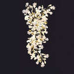 Gingko Drape Chandelier — Porcelain Ginkgo Leaves on Brass Branches