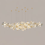 Gingko Drape Chandelier — Porcelain Ginkgo Leaves on Brass Branches