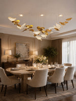 Ginkgo Leaf LED Chandelier – Modern Custom Pendant Light for Grand Interiors