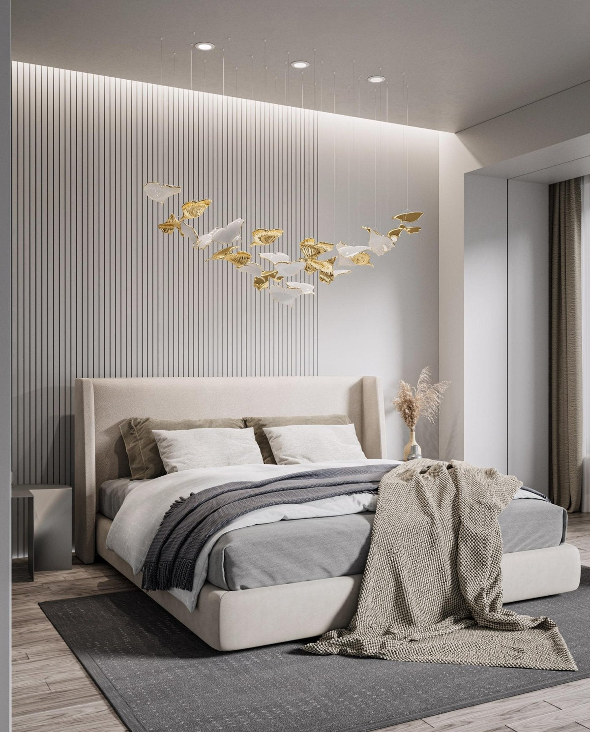 Ginkgo Leaf LED Chandelier – Modern Custom Pendant Light for Grand Interiors