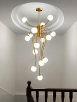 Caroline Modern Glass Chandelier with Gold or Black Metal Frame