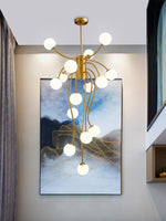 Caroline Modern Glass Chandelier with Gold or Black Metal Frame