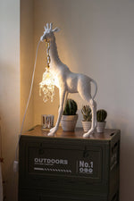 Giraffe Royale Sculpture Floor Lamp – Modern Crystal Pendant Light